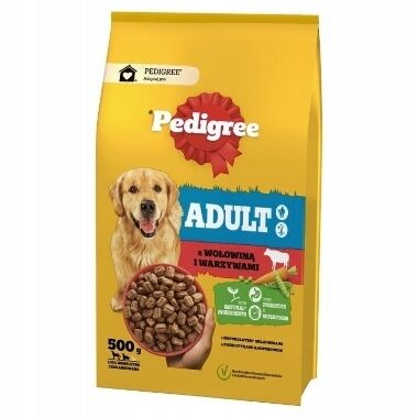 Suņu barība ar liellopu un dārzeņiem Pedigree Adult, 500 g