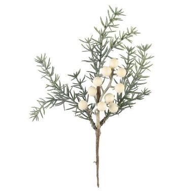 Mākslīgs zariņš ar baltām ogām Kapel, 20 cm