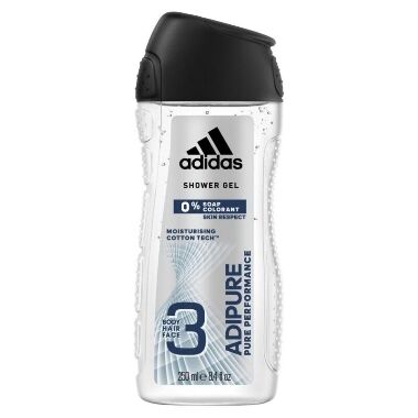 Mitrinoša dušas želeja 3in1 Adipure Adidas, 250 ml