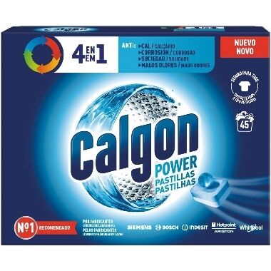 Ūdens mīkstināšanas tabletes veļas mašīnām 4in1 Power Tabs Calgon, 45 gab.