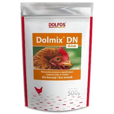 Ūdenī šķīstoša papildbarība ar multivitamīniem mājputniem Dolmix DN Drink, 500 g