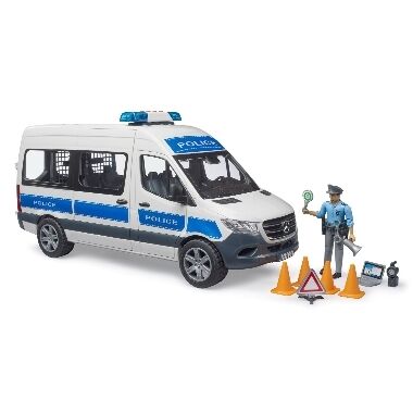 Rotaļu policijas automašīna Mercedes Benz Sprinter ar vadītāju, Bruder