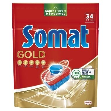 Tabletes trauku mazgājamai mašīnai Somat Gold, 34 gab.