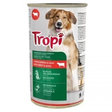 Slapjā barība suņiem ar liellopu gaļas garšu Tropi, 1,25 kg