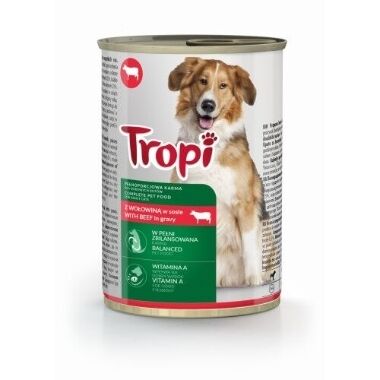 Slapjā barība suņiem ar liellopu gaļas garšu Tropi, 415 g