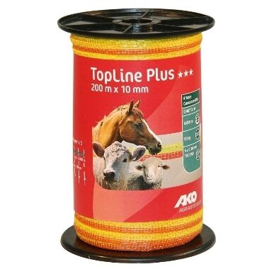 Elektriskā gana lenta TopLine Plus 10mm/200m dzeltena-oranža, AKO