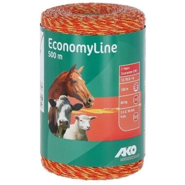 Elektriskā gana aukla EconomyLine dzeltena, oranža 500m, AKO