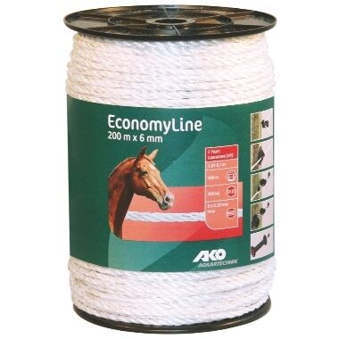 Elektriskā gana aukla EconomyLine 6mm/200m, AKO