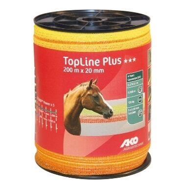 Elektriskā gana lenta TopLine Plus 20mm/200m dzeltena-oranža, AKO