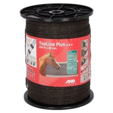 Elektriskā gana lenta TopLine Plus 40mm/200m brūna, AKO