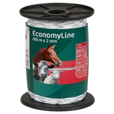 Elektriskā gana aukla EconomyLine balta 0,5mm/200m, AKO