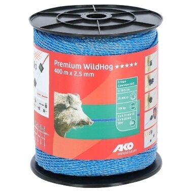 Elektriskā gana aukla Premium WildHog zila 400m, AKO