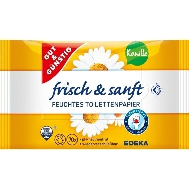 Mitrais tualetes papīrs ar kumelīšu ekstraktu Edeka, 2x70 gab.