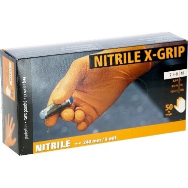 Vienreizlietojamie nitrila cimdi oranži X-Grip, Kerbl