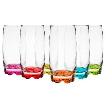 Glāžu komplekts ar krāsainu stiklu Multicolor Glasmark, 6 gab.