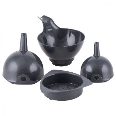 Plastmasas piltuvju komplekts tumši pelēks, 4 gab.