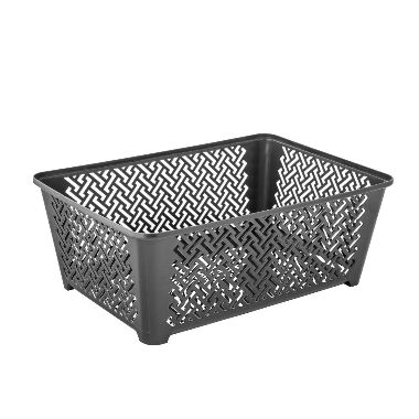Plastmasas uzglabāšanas grozs pelēks Bentom, 36x25 cm