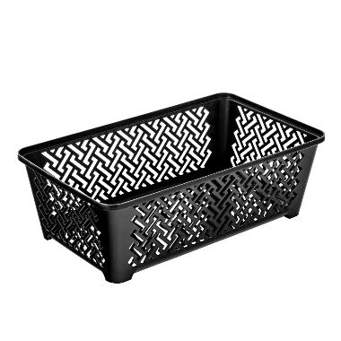 Plastmasas uzglabāšanas grozs melns Bentom, 24,5x14,5x8 cm