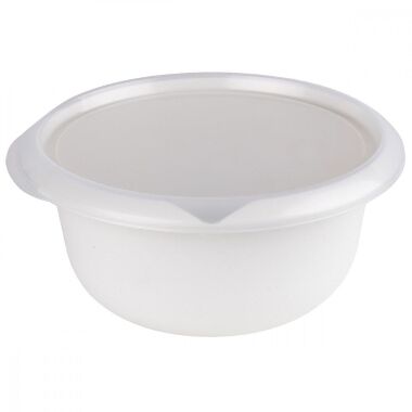 Plastmasas bļoda ar vāku balta Topfann, 3,75 L