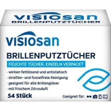 Briļļu tīrīšanas mitrās salvetes Visiosan, 54 gab.