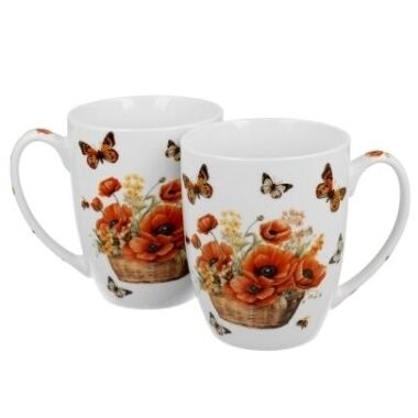 Krūžu komplekts Magoņu puķu grozi 350 ml, 2 gab.