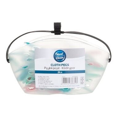 Groziņš ar plastmasas knaģiem Nord Clean, 24 gab.