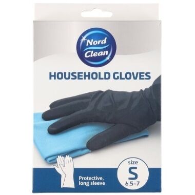 Saimniecības gumijas cimdi melni, Nord Clean
