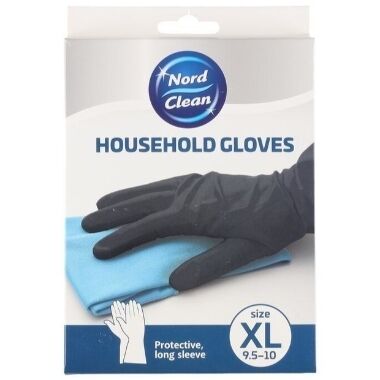 Saimniecības gumijas cimdi melni, Nord Clean