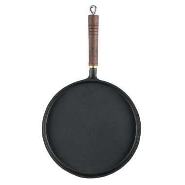 Čuguna pankūku panna ar koka rokturi Maku, 26 cm