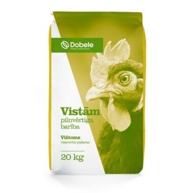 Pilnvērtīga barība dējējvistām bez ĢMO (01-481) Dobeles Dzirnavnieks, 20 kg