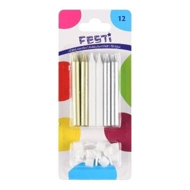 Jubilejas svecītes Festi, 12 gab.