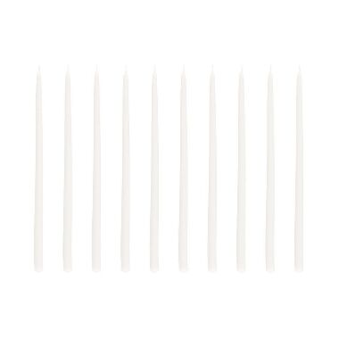 Galda sveces baltas 30 cm, 10 gab.
