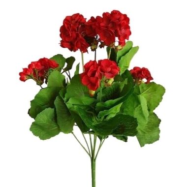 Mākslīgs pelargoniju pušķis sarkans, 40 cm