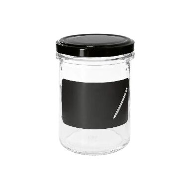 Stikla burka ar vāku un uzraksta vietu, 230 ml