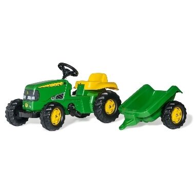 Rotaļu minamais traktors John Deere ar piekabi, Rolly Toys