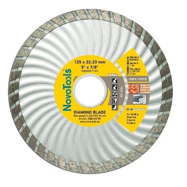 Dimanta griezējdisks Turbo 125x22,23 mm, Novo Abrasive