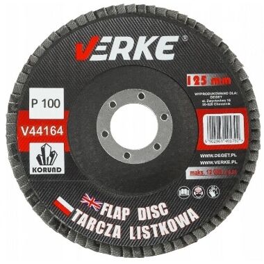 Slīpējamais disks lapiņu 125 mm G100 Standard, Verke