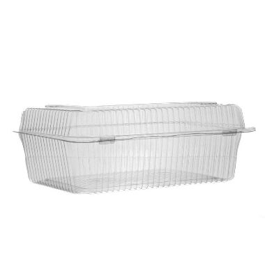 Konditorejas kārba ar atlokāmu vāku PET 230x160x63/34 mm, 1 gab.