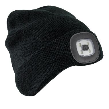 Ziemas cepure melna ar LED lampiņu, Urgent