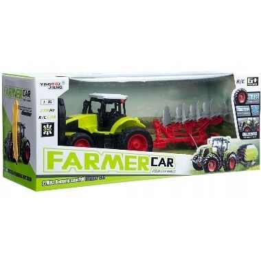 Radio vadāms rotaļu traktors ar arklu, 39 cm