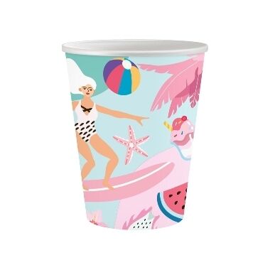 Papīra glāzes Summer – Let's Party 250 ml Godan, 6 gab.
