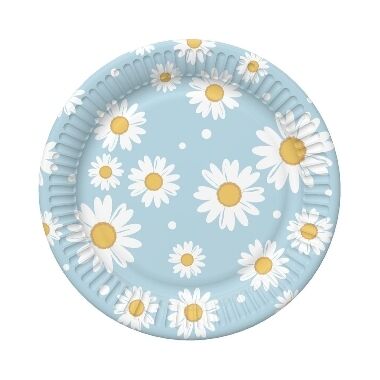 Papīra šķīvji margrietiņas 18 cm Godan, 6 gab.