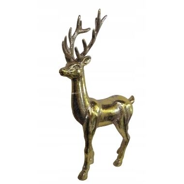 Ziemeļbrieža plastmasas figūriņa zelta, 37 cm