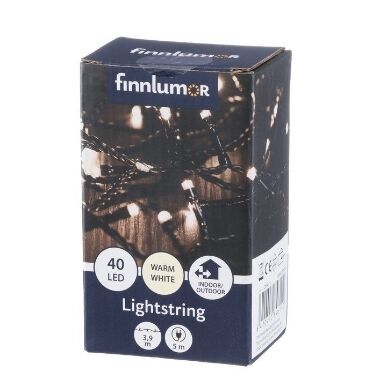Spuldzīšu virtene silti balta 40 LED, Finnlumor