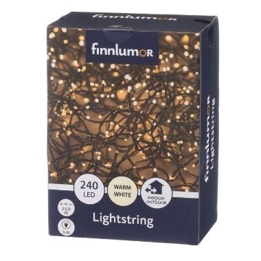 Spuldzīšu virtene silti balta 240 LED, Finnlumor