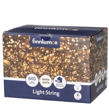 Spuldzīšu virtene silti balta 600 LED, Finnlumor