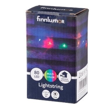 Spuldzīšu virtene krāsaina 80 LED, Finnlumor