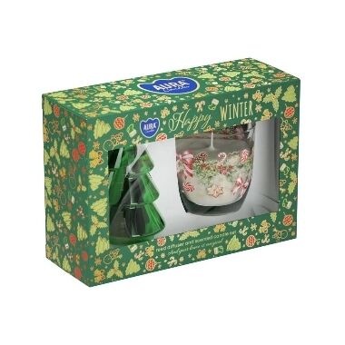 Ziemassvētku difuzora komplekts un aromātiskā svece Happy Winter, Aura
