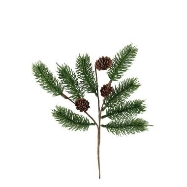 Dekoratīvs skujkoku zars ar čiekuriem Kapel, 30 cm