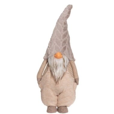 Ziemassvētku auduma rūķis bēšā krāsā Winteria, 79 cm
